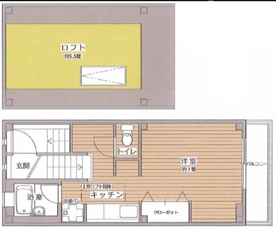 大開駅 徒歩4分 3階の物件間取画像